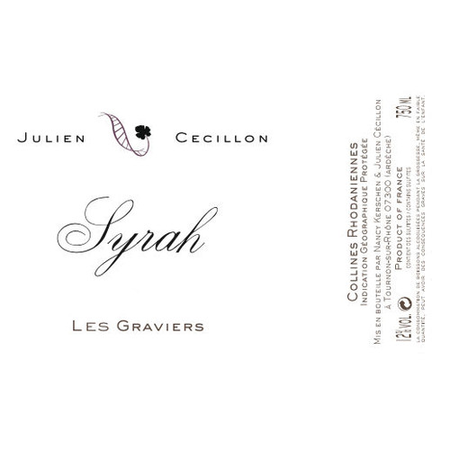 Product image for Julien Cecillon Les Graviers Syrah 2024 750ml