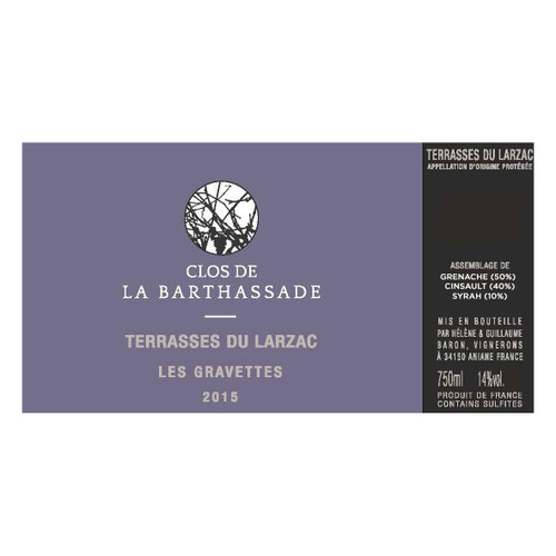 Product image for Clos de la Barthassade Terrasses du Larzac Les Gravettes 2023 750ml