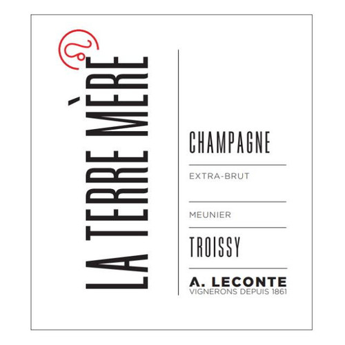 Product image for Champagne Alexis Leconte Champagne Extra-Brut Meunier Le Terre Mere Troissy NV 750ml