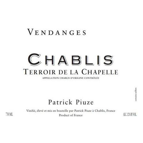Product image for Patrick Piuze Chablis Terroir De La Chapelle 2024 750ml