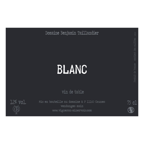 Product image for Domaine Benjamin Taillandier Blanc 2024 750ml