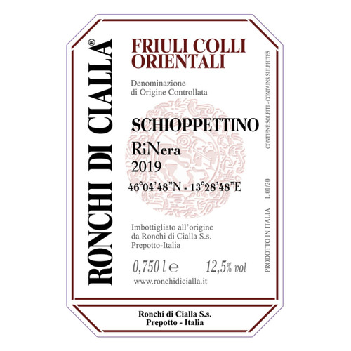 Product image for Ronchi Colli Orientali Del Friuli Schioppettino Rinera 2022 750ml