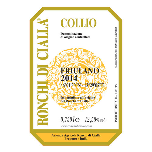 Product image for Ronchi Friulano 2024 750ml