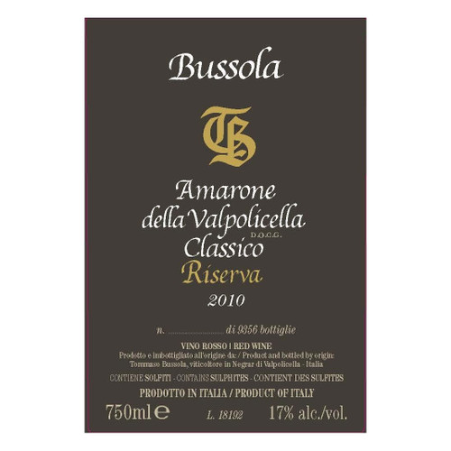 Product image for Tommaso Bussola Amarone della Valpolicella Classico Riserva TB 2013 750ml