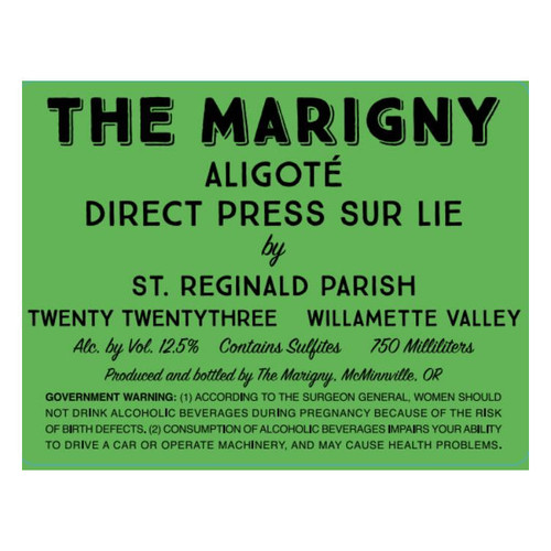 Product image for The Marigny Aligote Direct Press Sur Lie Willamette Valley 2024 750ml