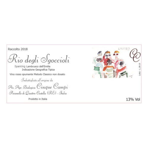 Product image for Cinque Campi Emilia Sparkling Lambrusco Rio Degli Sgoccioli 2022 750ml