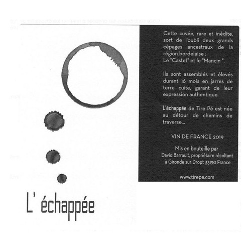 Product image for Chateau Tire Pe L'Echappee 2019 750ml