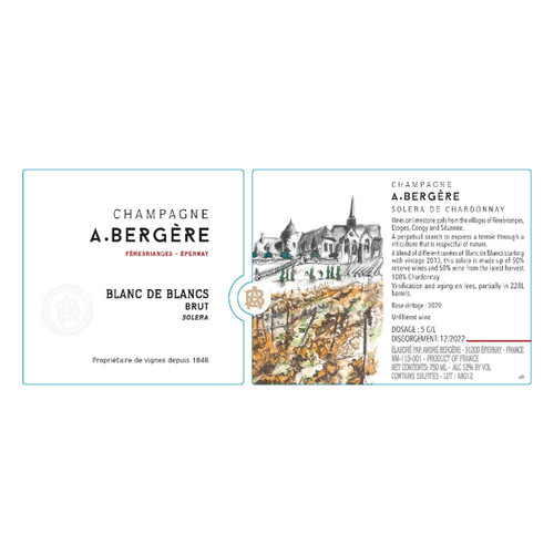 Product image for A. Bergere Solera Brut Solera Blanc De Blancs NV 750ml