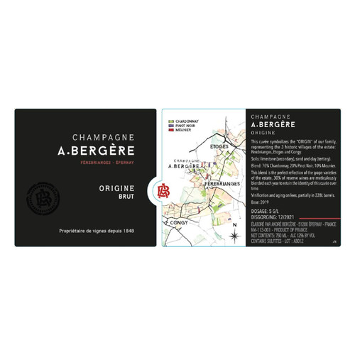 Product image for A. Bergere Champagne Brut Origine NV 375ml