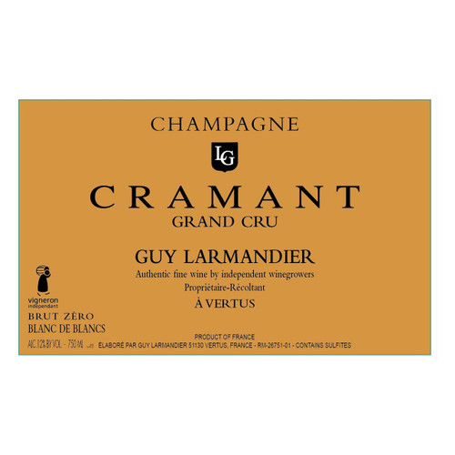 Champagne Guy Larmandier Cramant Grand Cru Blanc de Blancs Brut Zero NV 3L