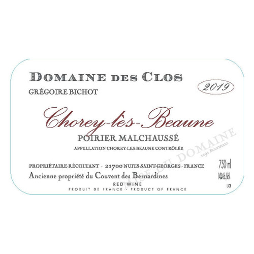 Domaine des Clos Chorey-les-Beaune Poirier Malchause Rouge 2019 750ml