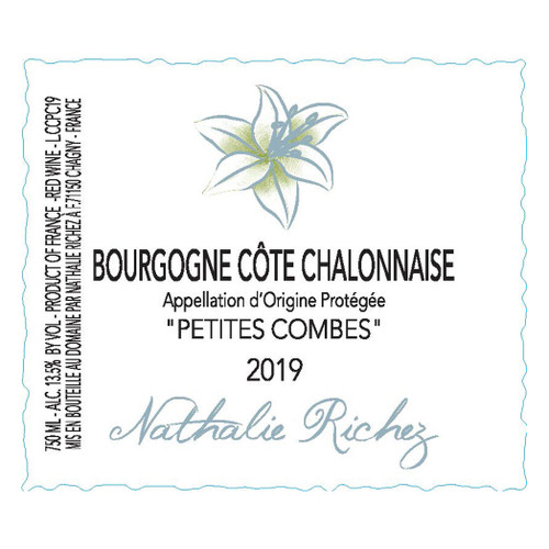 Nathalie Richez Bourgogne Cote Chalonnaise Rouge Petites Combes 2023 750ml