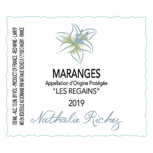 Nathalie Richez Maranges Rouge Les Regains 2023 750ml