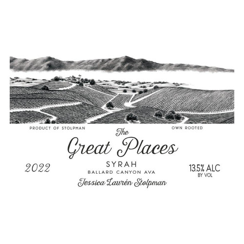 Product image for Stolpman Vineyards Syrah The Great Places Jessica Lauren Stolpman Ballard Canyon 2023 750ml