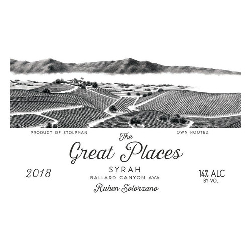 Product image for Stolpman Vineyards Syrah The Great Places Ruben Solorzano Ballard Canyon 2023 750ml