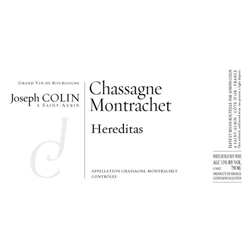Product image for Joseph Colin Chassagne-Montrachet Hereditas 2023 750ml
