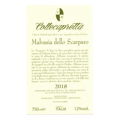Product image for Cantina Collecapretta Umbria Malvasia Dello Scarparo 2024 750ml
