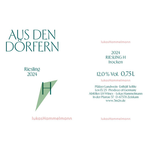 Product image for Lukas Hammelmann Riesling Aus Den Dorfern H Trocken 2024 750ml