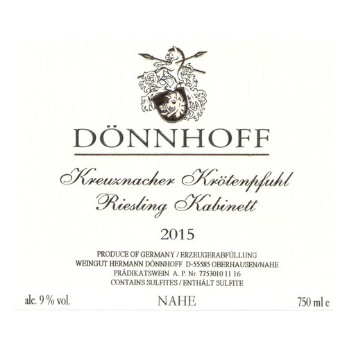 Product image for Donnhoff Riesling Kreuznacher Krotenpfuhl Kabinett 2024 750ml