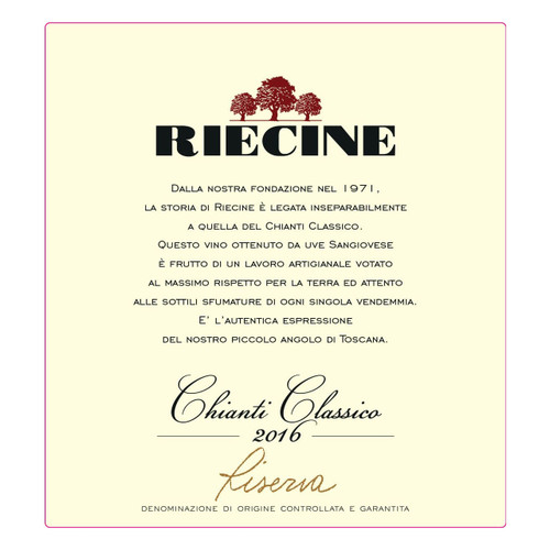 Product image for Riecine Chianti Classico Riserva 2022 750ml