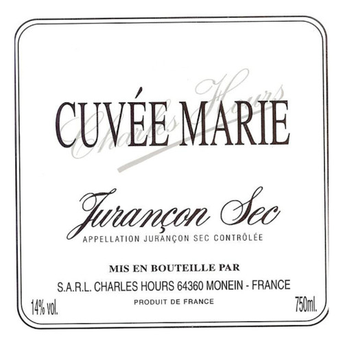 Product image for Charles Hours Jurancon Sec Cuvee Marie 2023 750ml
