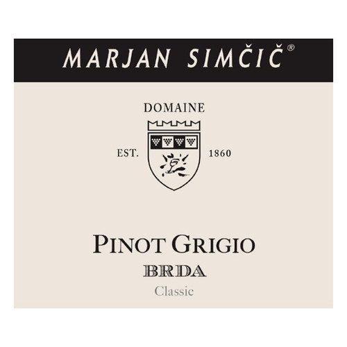 Product image for Marjan Simcic Brda Pinot Grigio Classic 2024 750ml