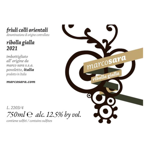 Product image for Marco Sara Colli Orientali del Friuli Ribolla Gialla 2024 750ml
