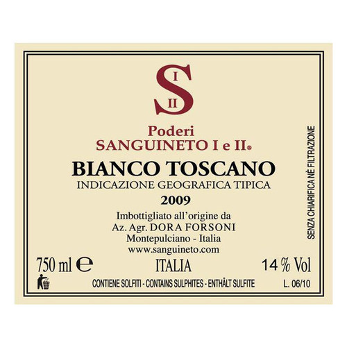 Product image for Poderi Sanguineto I & II Bianco Toscano 2024 750ml Product image for Poderi Sanguineto I & II Bianco Toscano 2024 750ml