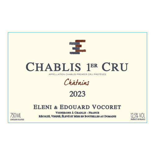 Product image for Domaine Eleni et Edouard Vocoret Chablis 1er Cru Chatains 2023 750ml Product image for Domaine Eleni et Edouard Vocoret Chablis 1er Cru Chatains 2023 750ml