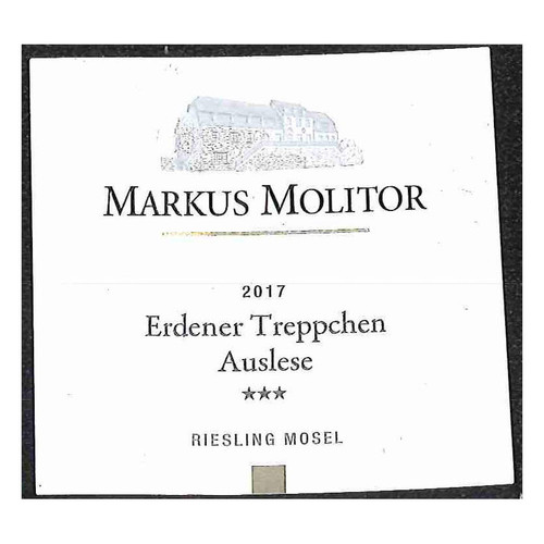 Product image for Markus Molitor Riesling Erdener Treppchen Auslese (Gold Capsule) 2017 750ml Product image for Markus Molitor Riesling Erdener Treppchen Auslese (Gold Capsule) 2017 750ml