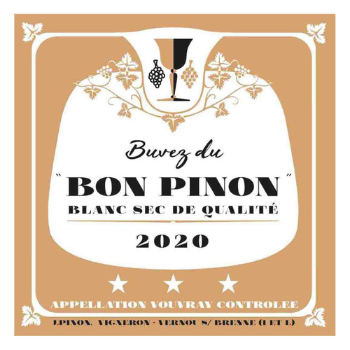 Product image for Francois et Julien Pinon Vouvray Buvez du Bon Pinon Blanc Sec De Qualite 2023 750ml