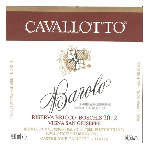 Product image for Cavallotto Barolo Riserva Bricco Boschis Vigna San Giuseppe 2019 1.5L