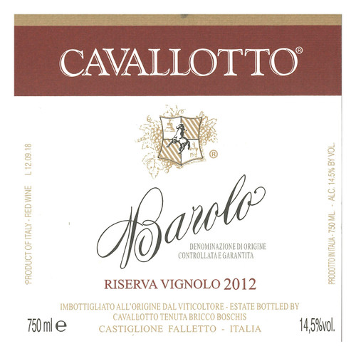 Product image for Cavallotto Barolo Riserva Vignolo 2019 750ml