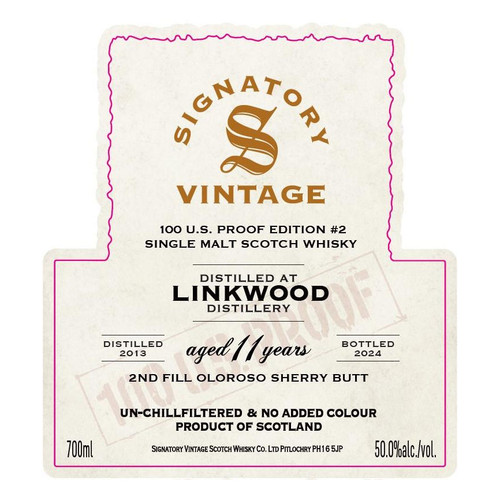Product image for Signatory 11 Years Old 2013 Linkwood Single Malt Scotch Whisky Edition #2 100 U.S. Proof NV 700ml