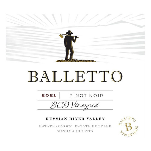 Product image for Balletto Pinot Noir BCD Vineyard Estate Grown Russian River Valley 2021 750ml