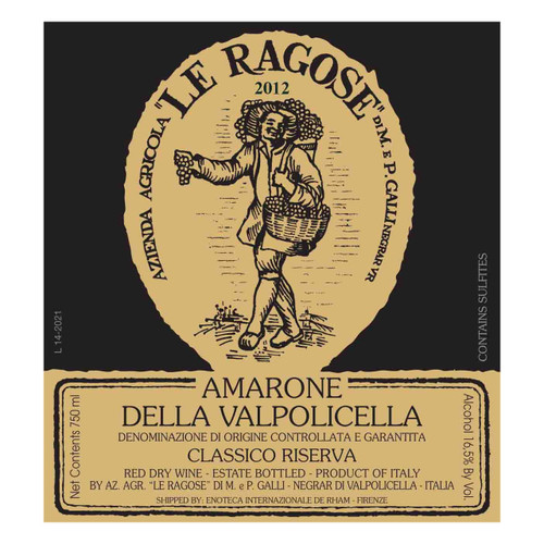 Product image for Le Ragose Amarone della Valpolicella Classico Riserva 2012 750ml