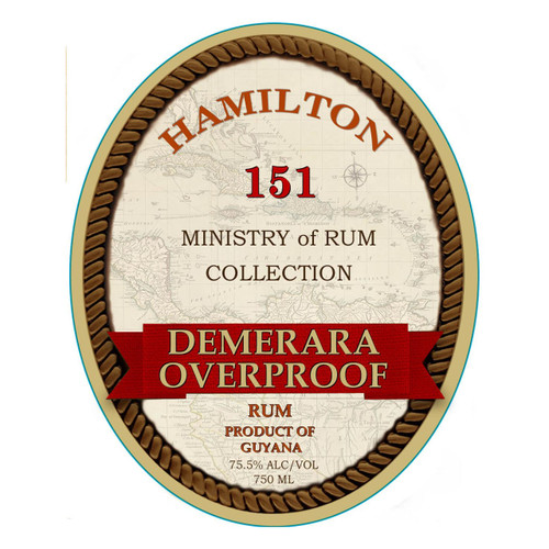 Product image for Caribbean Spirits Hamilton Demerara Overproof Rum 151 Proof NV 750ml