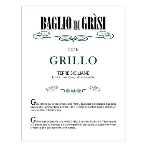Product image for Baglio di Grisi Grillo Terre Siciliane IGT 2024 750ml