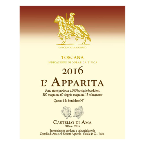 Product image for Castello di Ama L'Apparita Merlot 2020 750ml