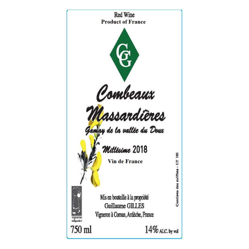 Guillaume Gilles Gamay Combeaux Massardieres 2022 750ml