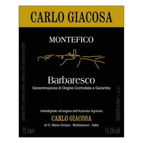 Product image for Carlo Giacosa Barbaresco Montefico 2022 750ml
