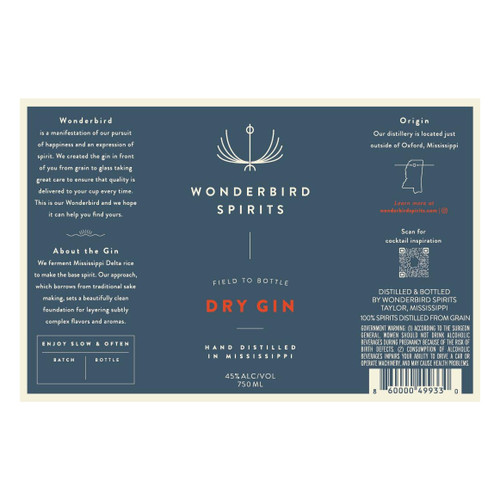 Product image for Wonderbird Dry Gin 750ml