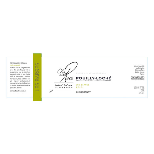 Clos des Rocs Pouilly-Loche Les Barres 2023 750ml