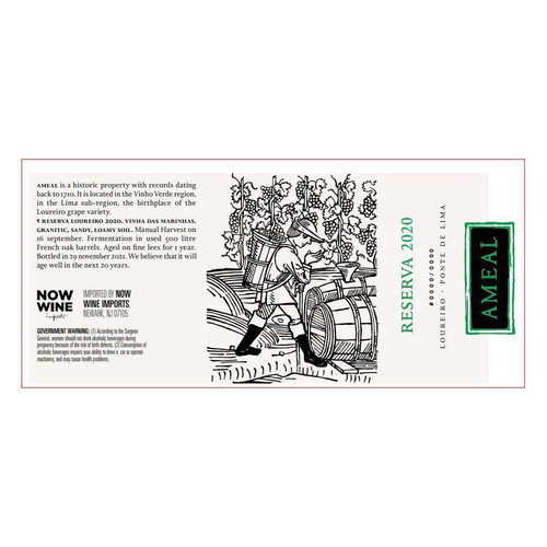 Product image for Quinta do Ameal Vinho Verde Loureiro Reserva 2023 750ml