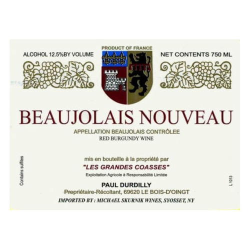 Product image for Paul Durdilly Beaujolais Nouveau Les Grandes Coasses 2025 750ml