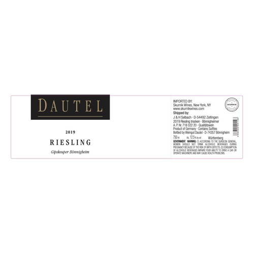 Product image for Weingut Dautel Wurttemberg Riesling Trocken Gipskeuper Bonnigheimer 2023 750ml