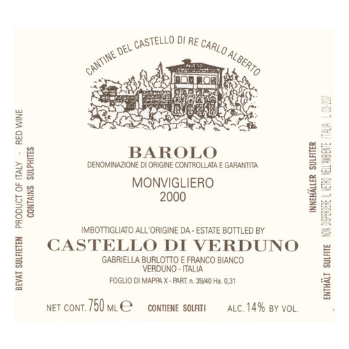 Product image for Castello di Verduno Barolo Monvigliero 2020 750ml