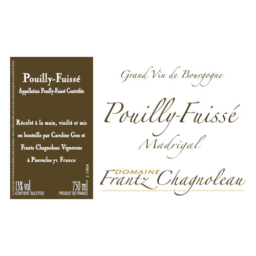 Product image for Domaine Frantz Chagnoleau Pouilly-Fuisse Madrigal 2024 750ml