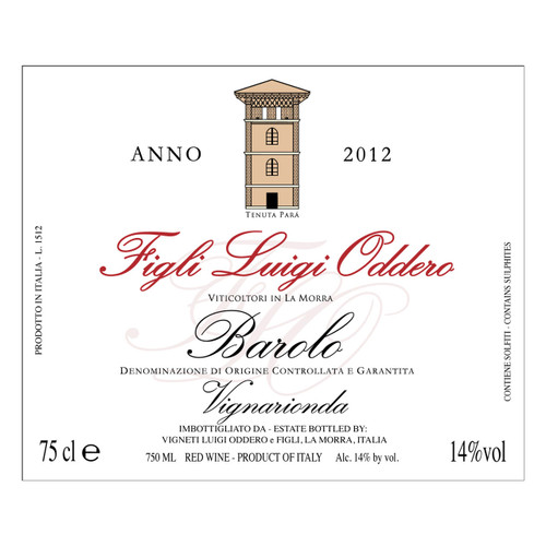Figli Luigi Oddero Barolo Vignarionda 2019 750ml