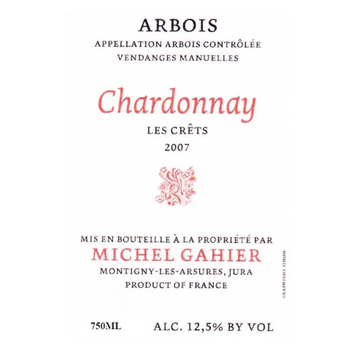 Michel Gahier Arbois Blanc Chardonnay Les Crets 2023 750ml